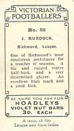 1933 Hoadley's Victorian Footballers #86 Joe Murdoch Back